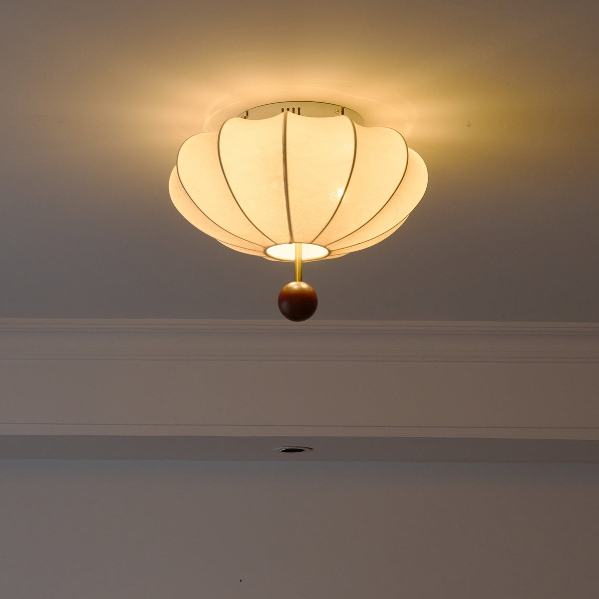 Rinelora Ceiling Light Wood Fabric Lantern
