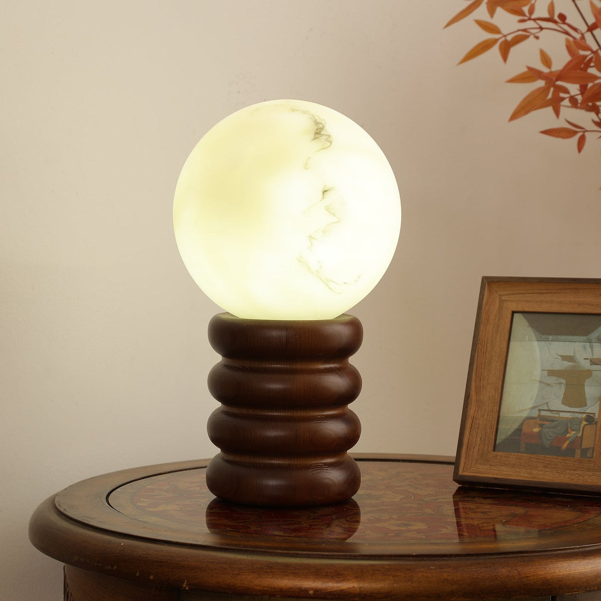 Novar Wood Contemporary Table Lamp