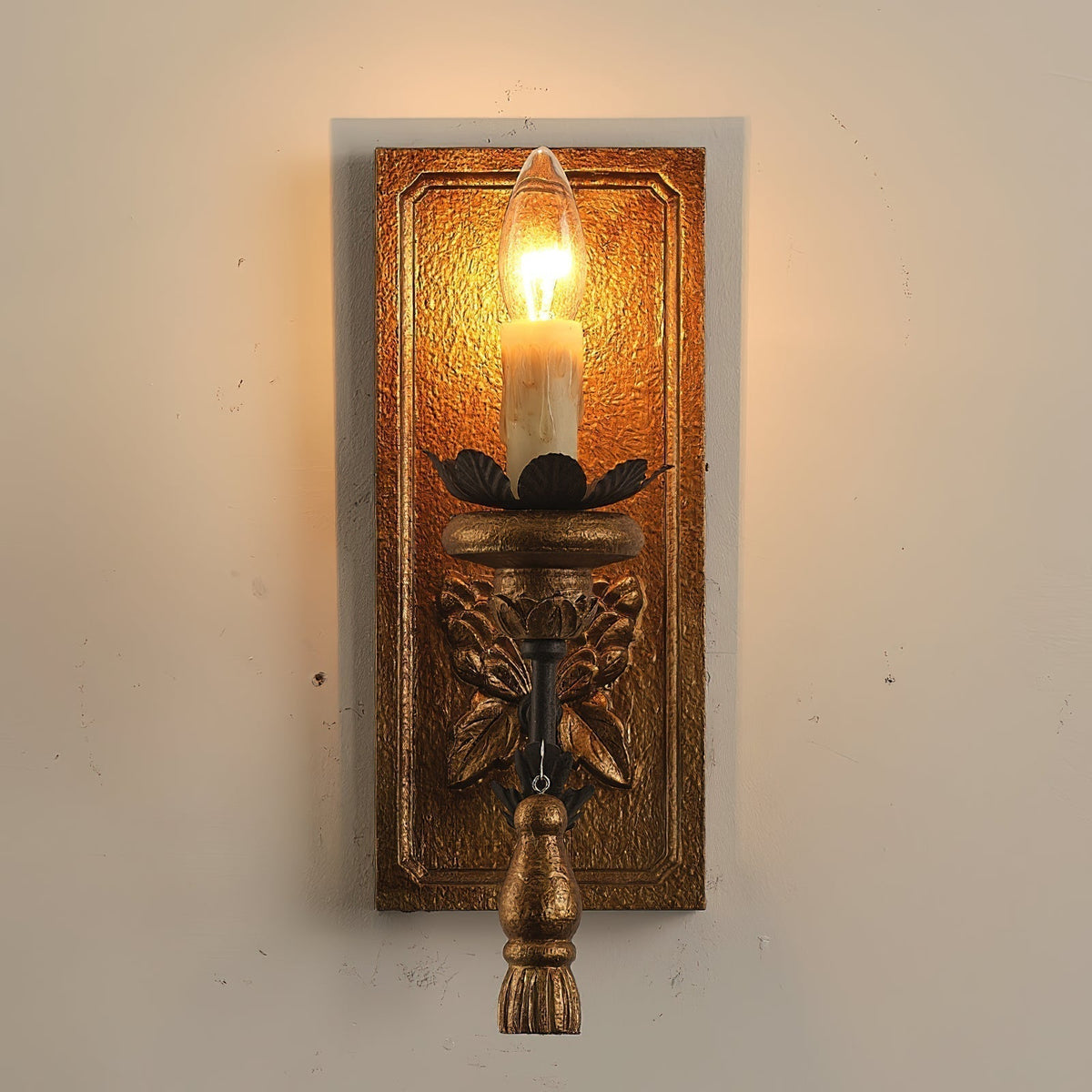 Aldearia Vintage Elegance Wood Wall Lamp