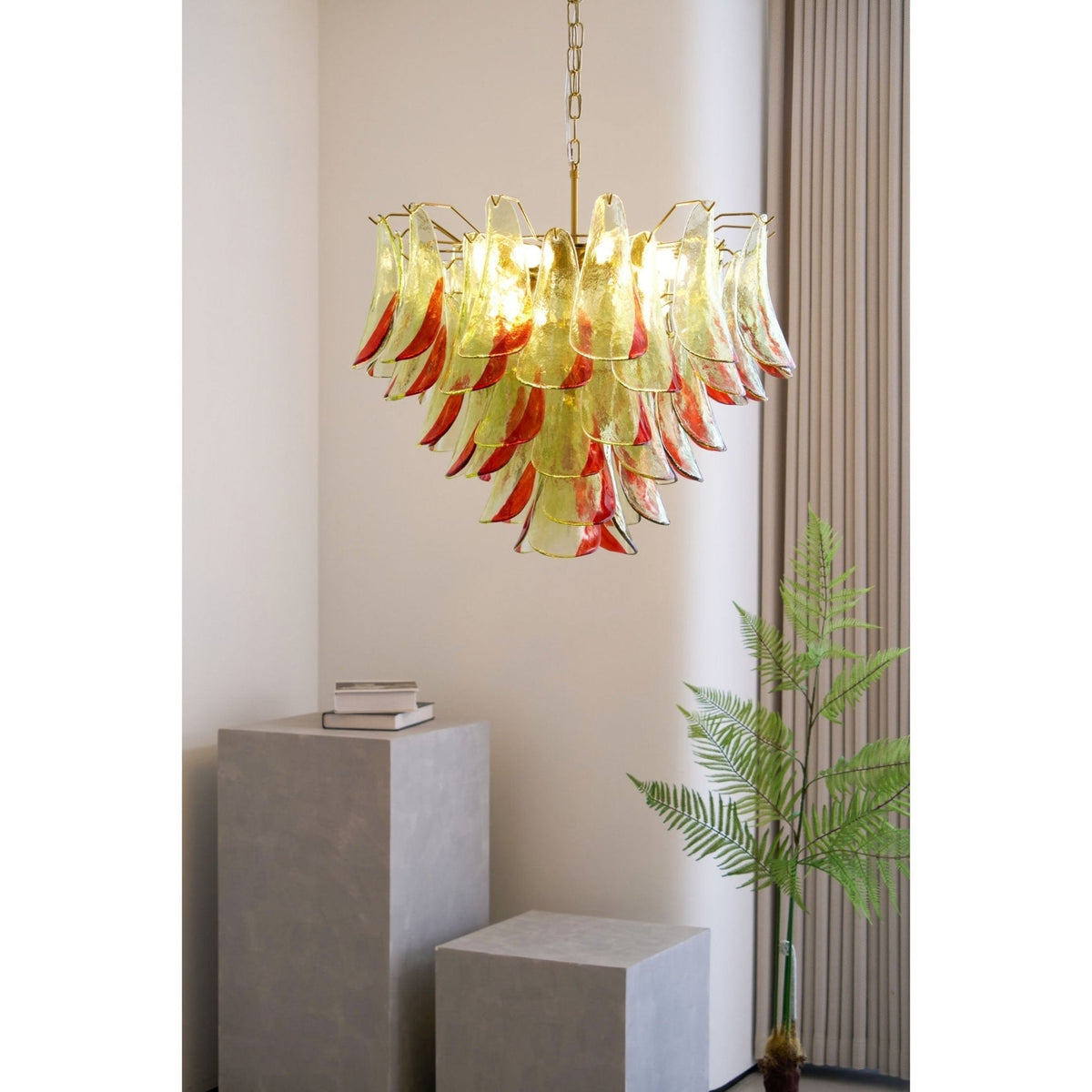 Celoraria Chandelier Murano Glass Petal Elegant