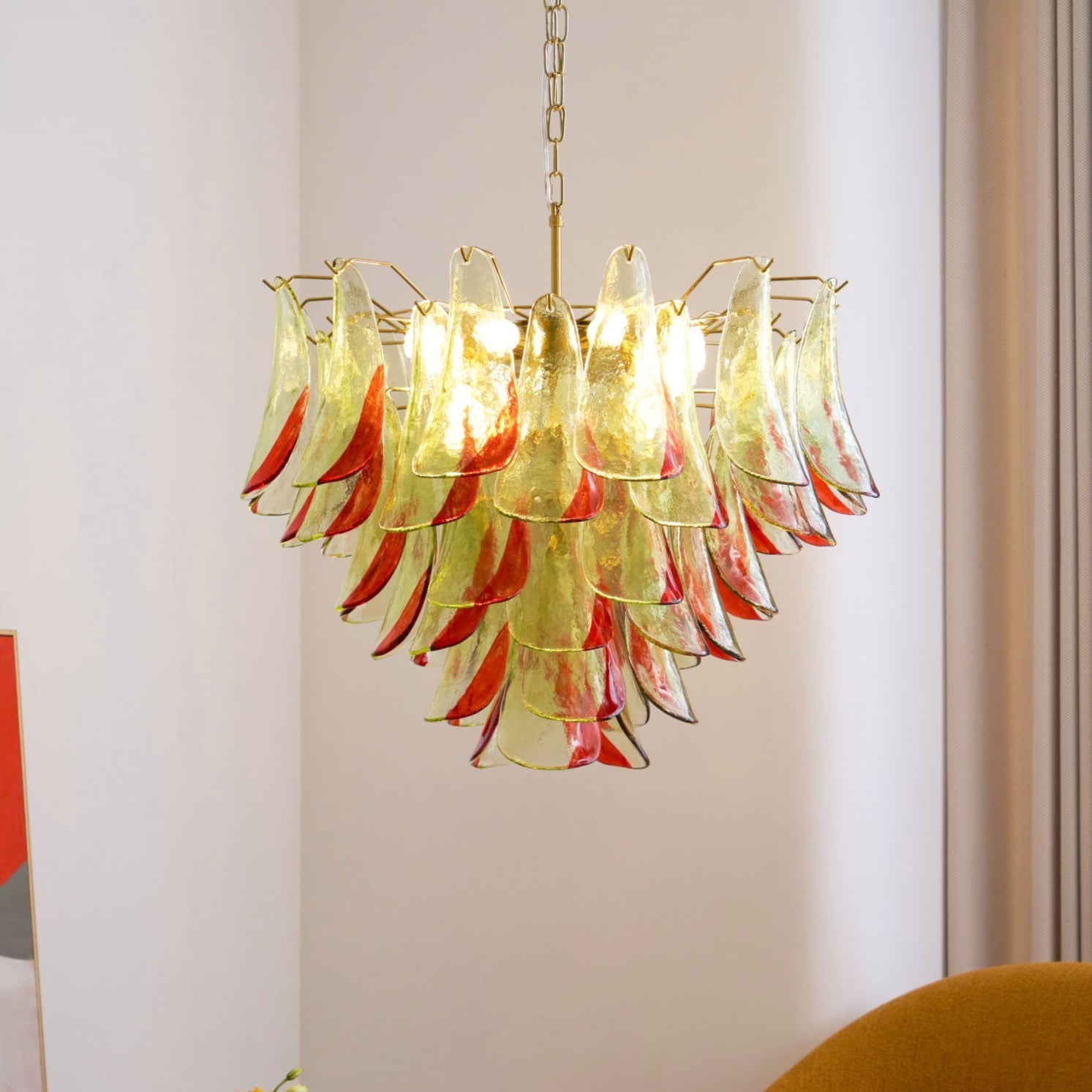 Celoraria Chandelier Murano Glass Petal Elegant