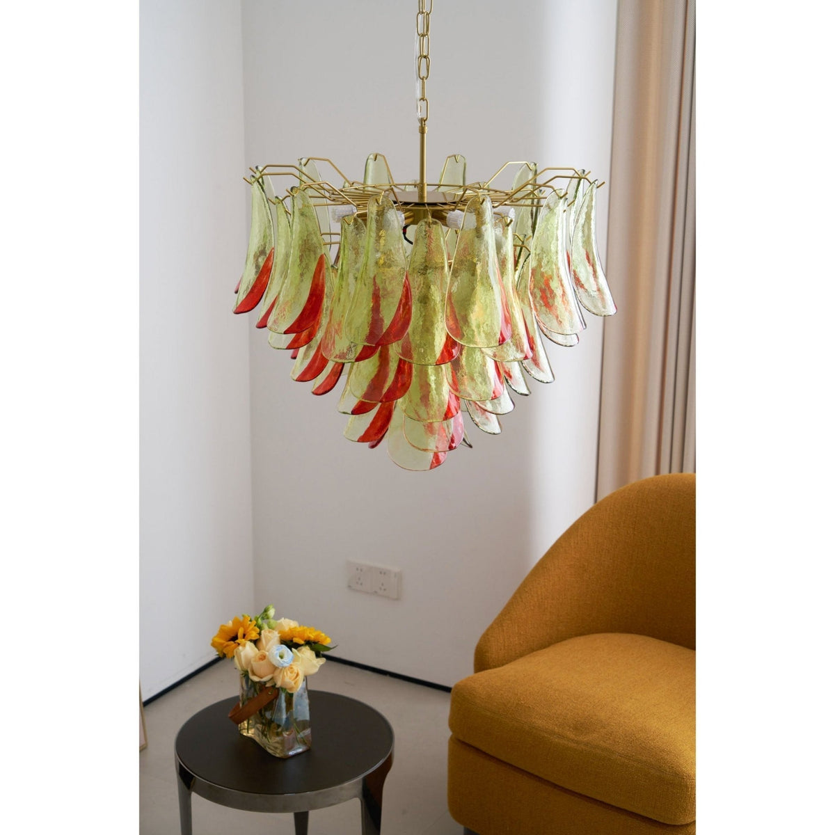 Celoraria Chandelier Murano Glass Petal Elegant