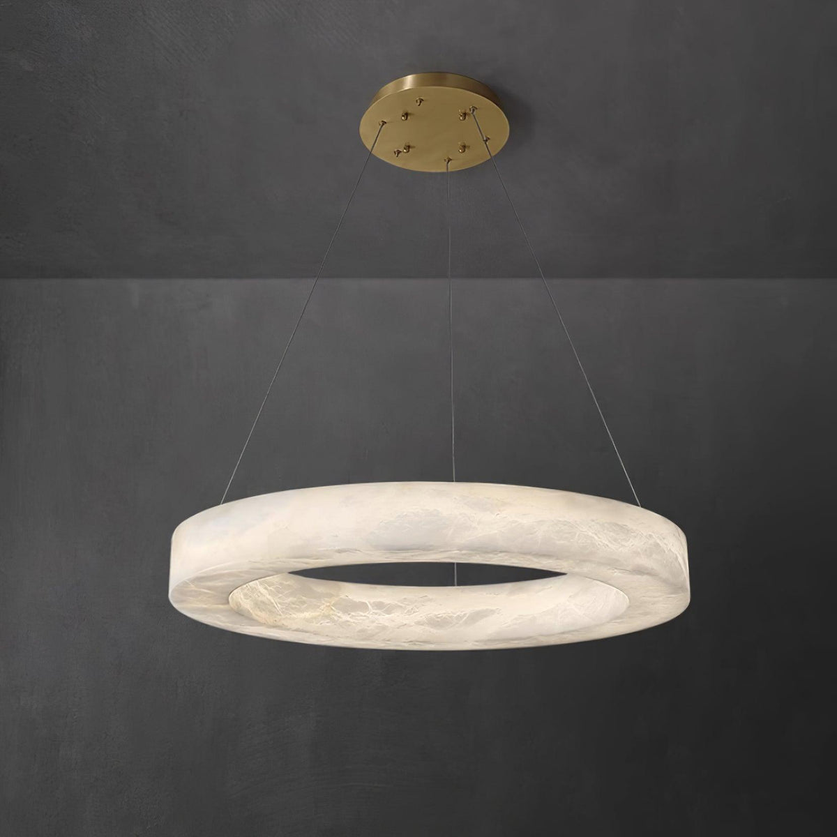 Vaelen Alabaster Multi-Ring Pendant Light