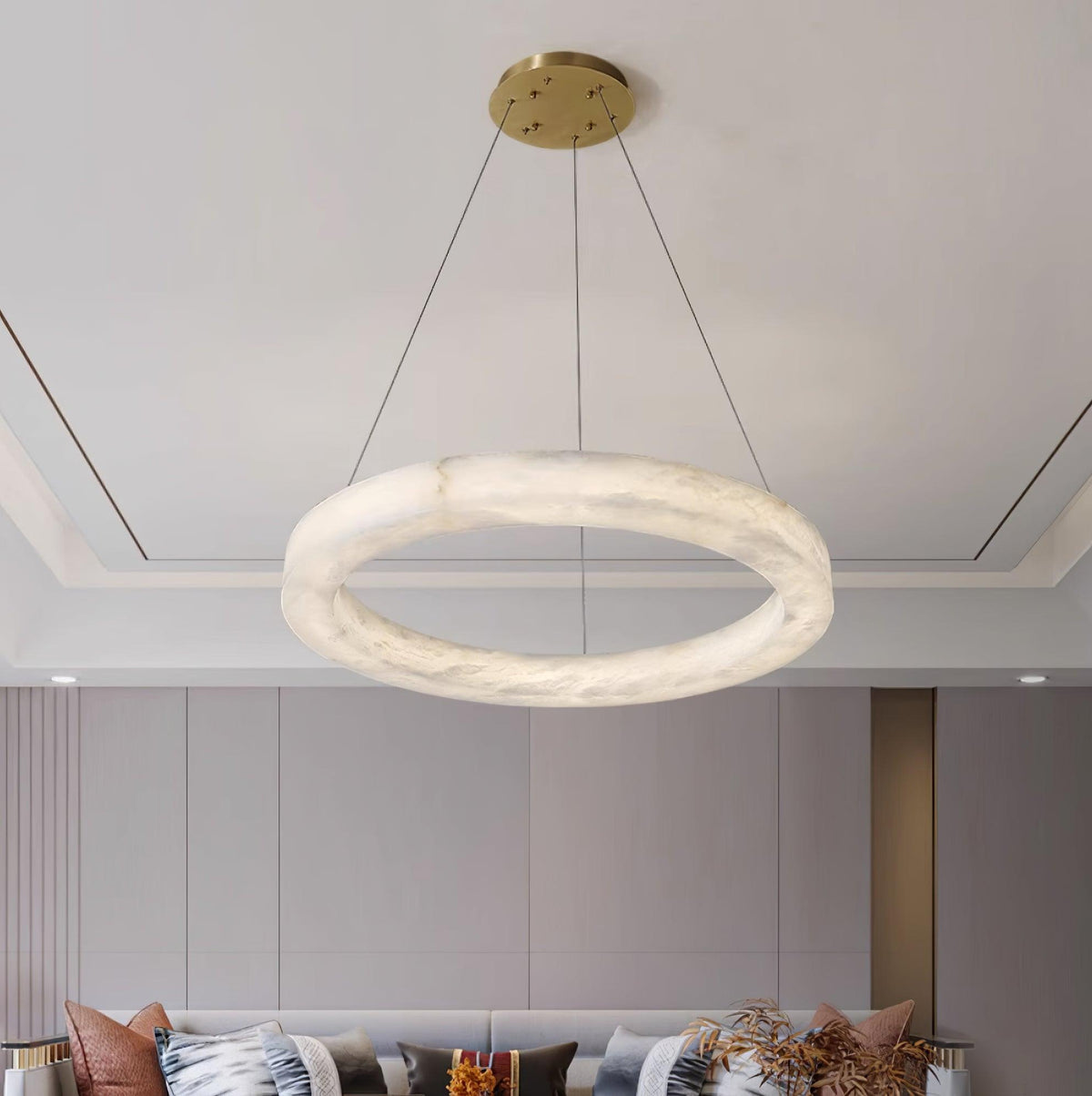 Vaelen Alabaster Multi-Ring Pendant Light