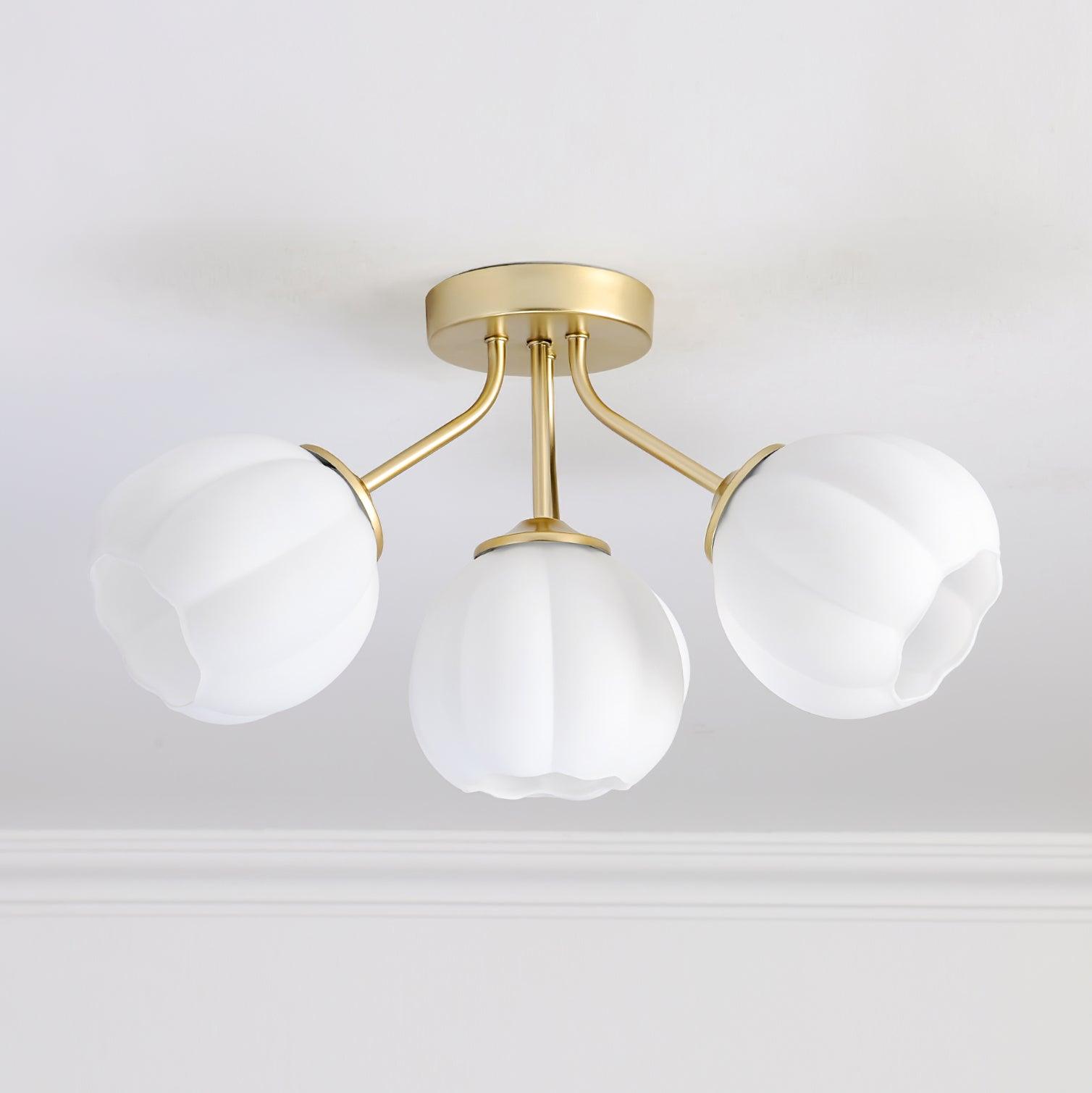 Ceiling Light Petal Globe Cluster Soft Glow Romantic Floral - Neutral Decor