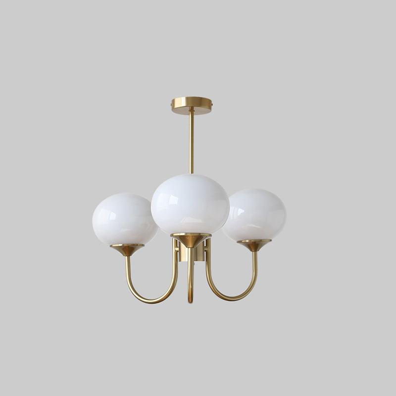 Lustra Chandelier Pink Glass Globe Gold - Neutral Decor