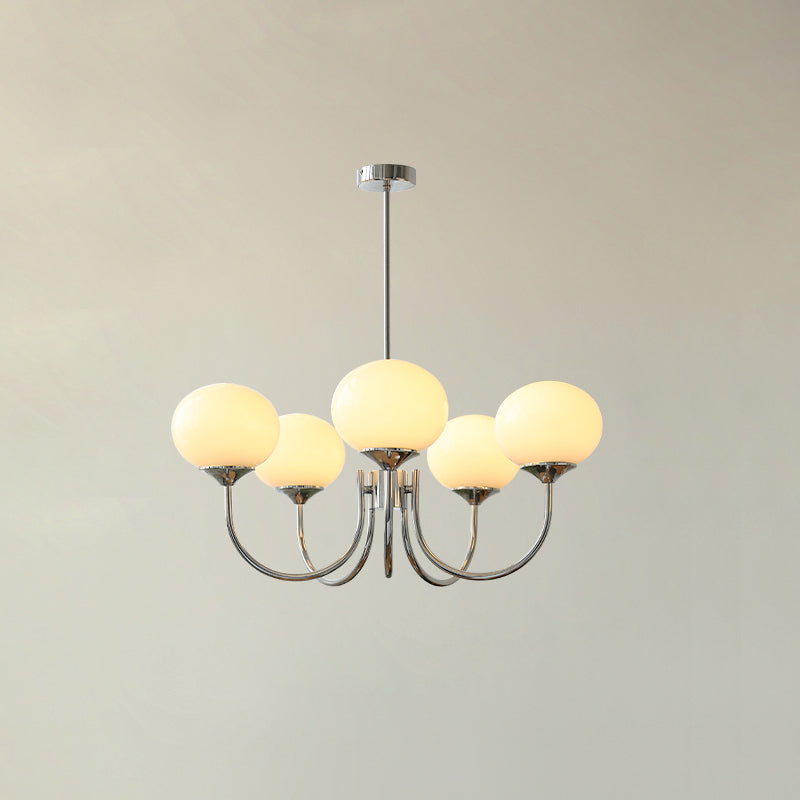 Lustra Chandelier Pink Glass Globe Gold - Neutral Decor