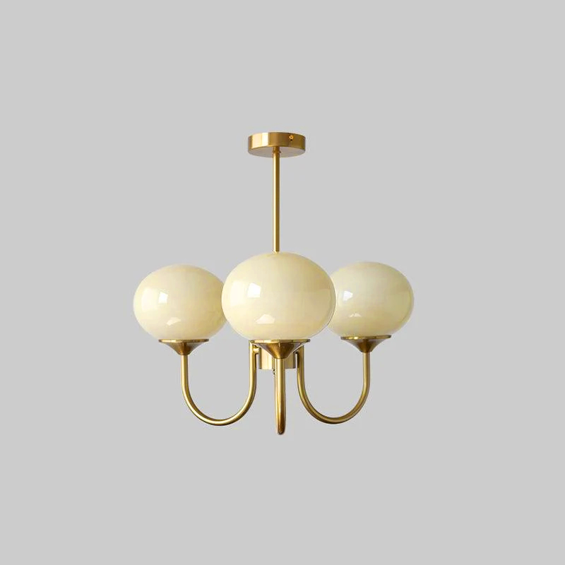 Lustra Chandelier Pink Glass Globe Gold - Neutral Decor