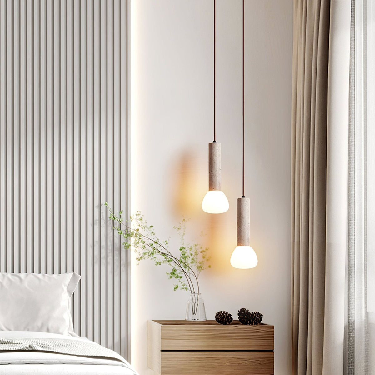 Beia Minimalist Travertine Pendant Light
