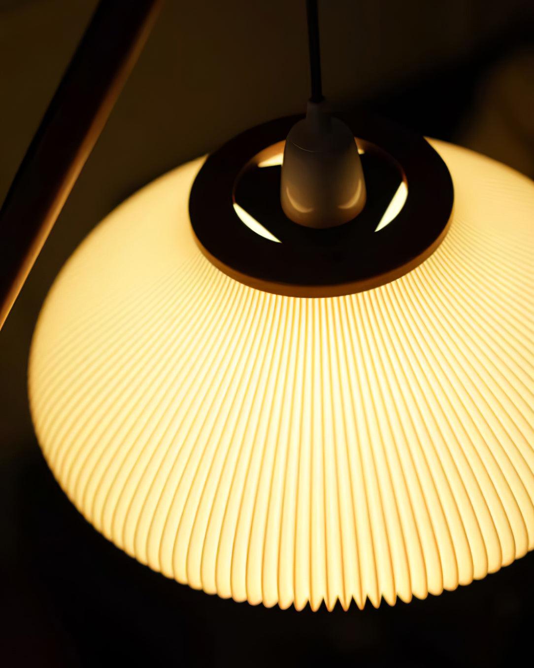 Ervenil Mid Century Wood & Glass Floor Lamp