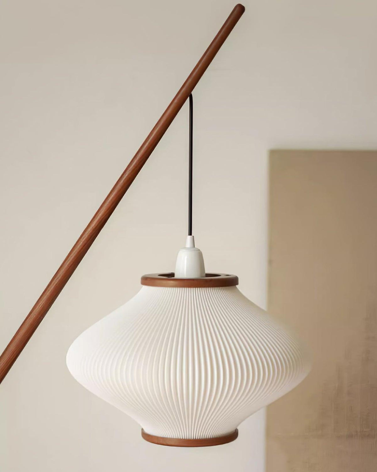 Ervenil Mid Century Wood & Glass Floor Lamp