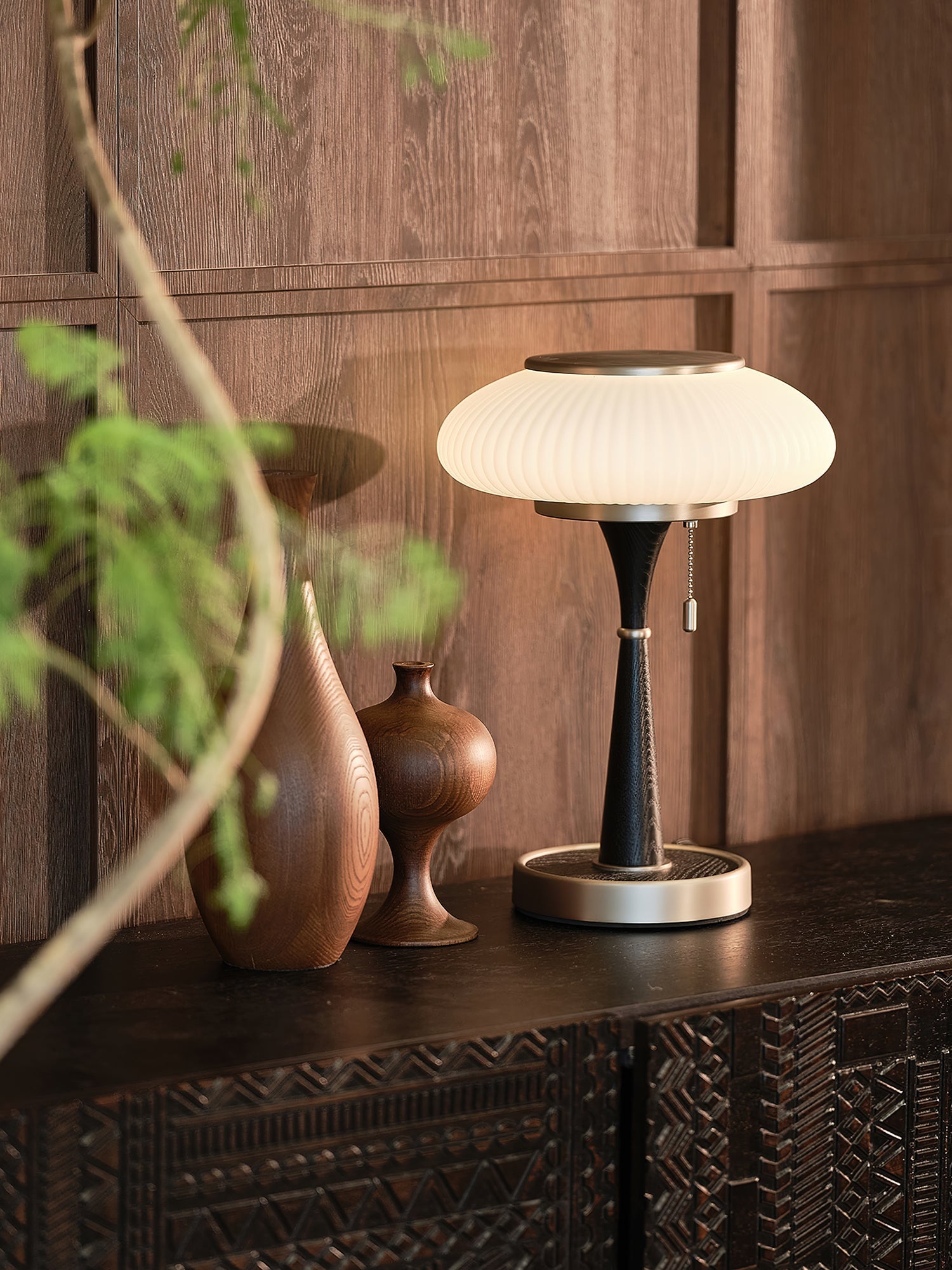 Orton Wood Vintage Table Lamp - Neutral Decor