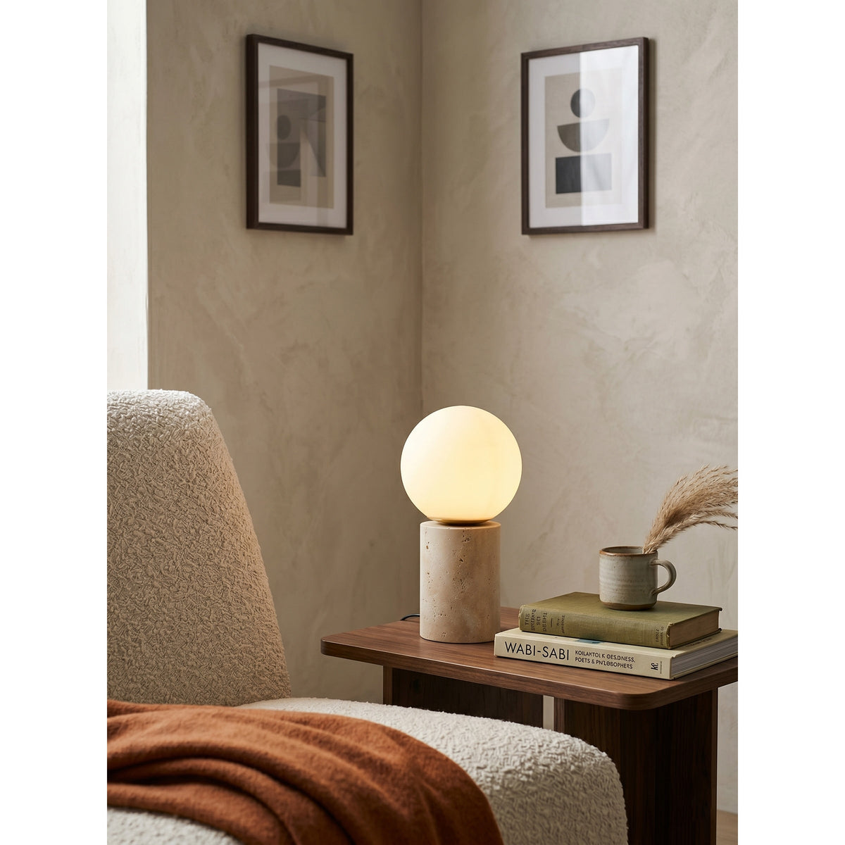 Norinise Stone Travertine Table Lamp