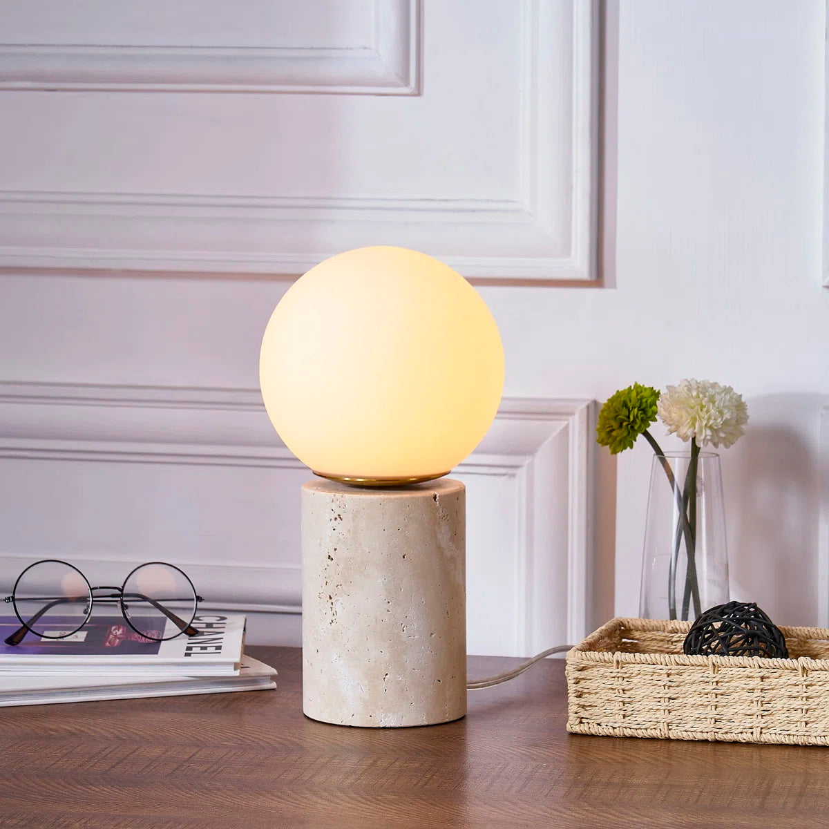 Norinise Stone Travertine Table Lamp