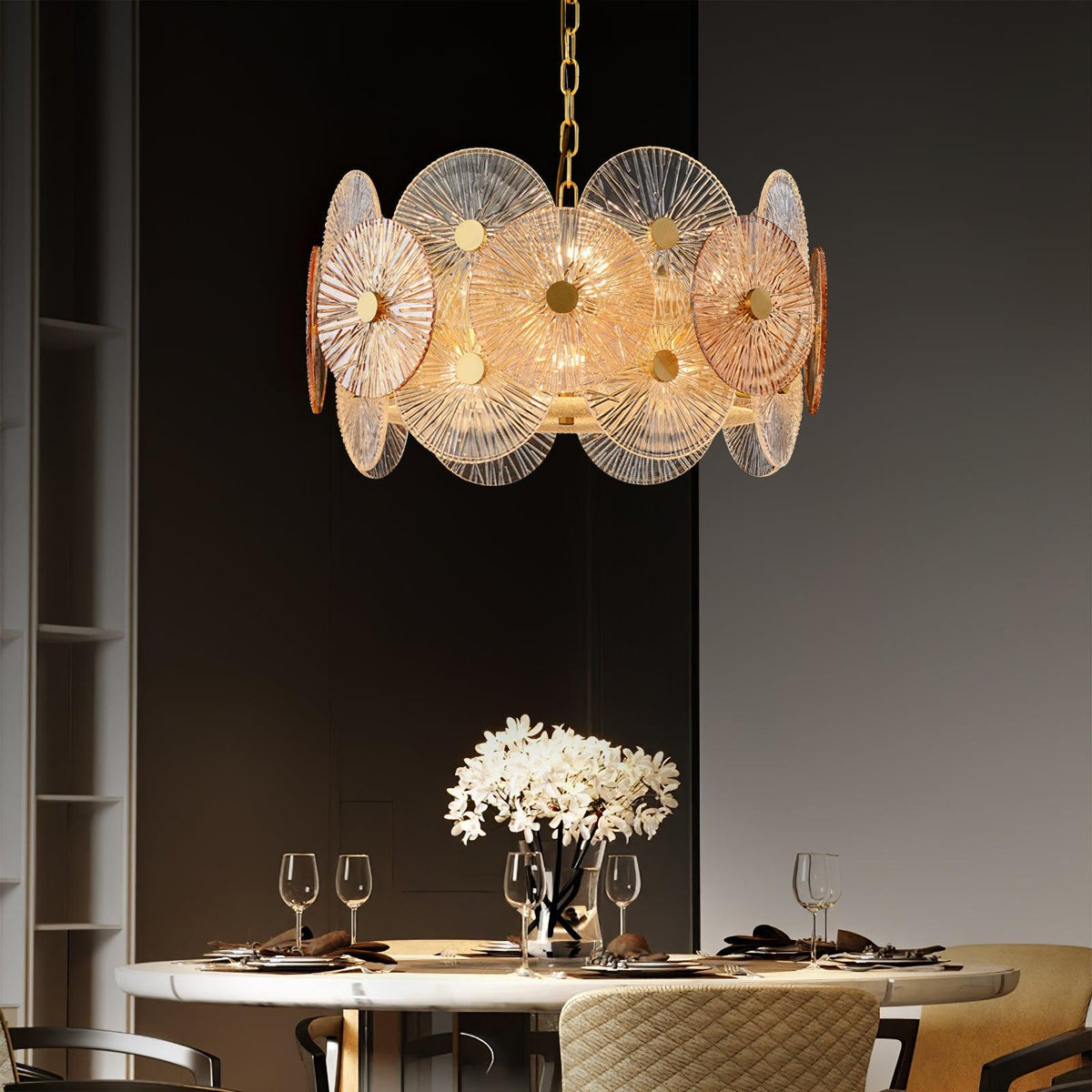 Liororiel Glass Chandelier Light