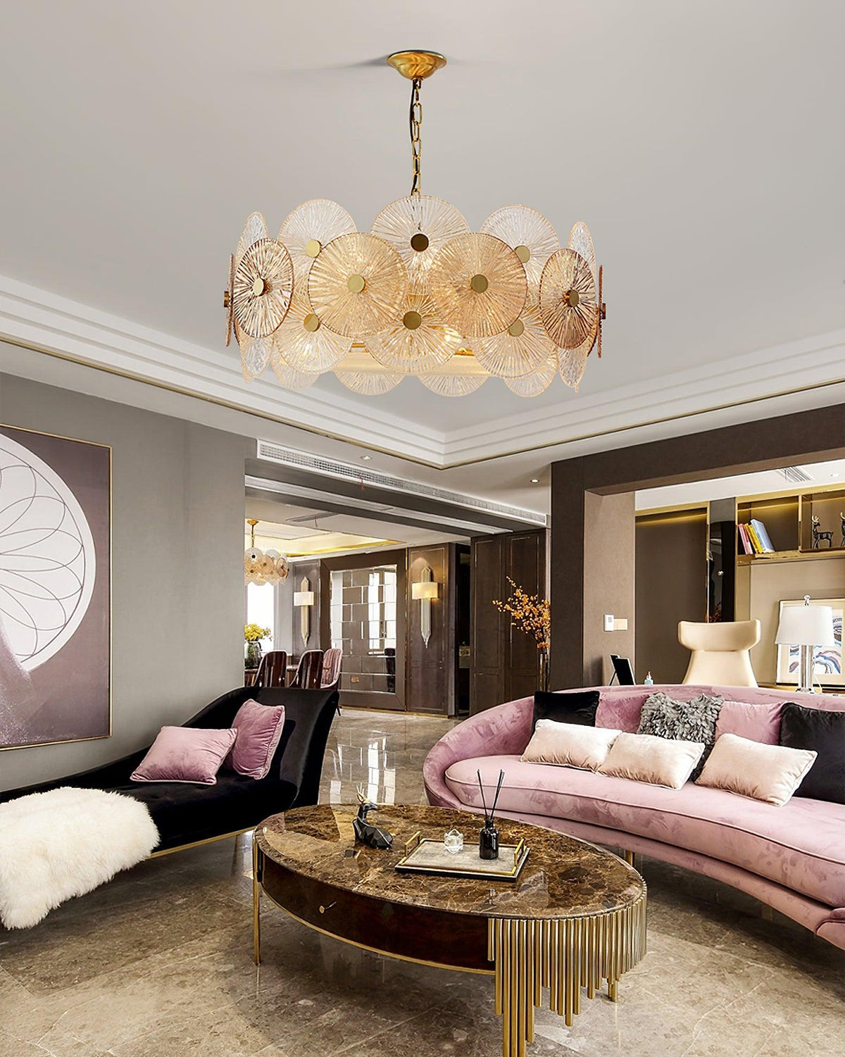 Liororiel Glass Chandelier Light