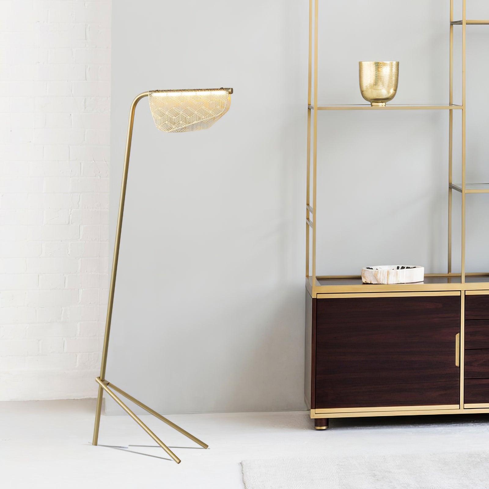 Triad Gold Geometric Floor Lamp