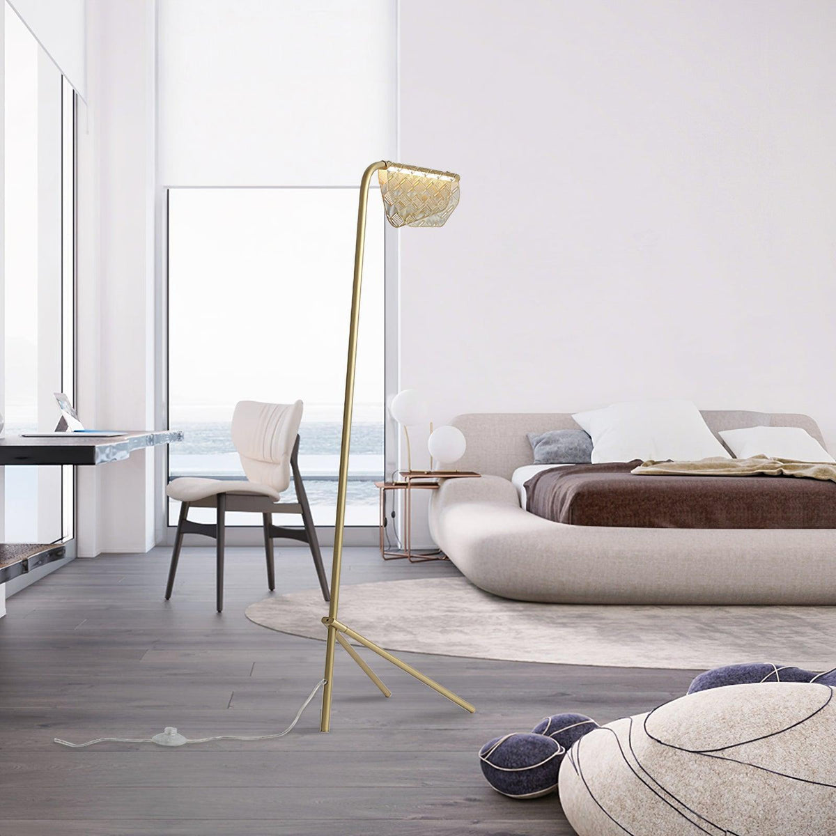 Triad Gold Geometric Floor Lamp