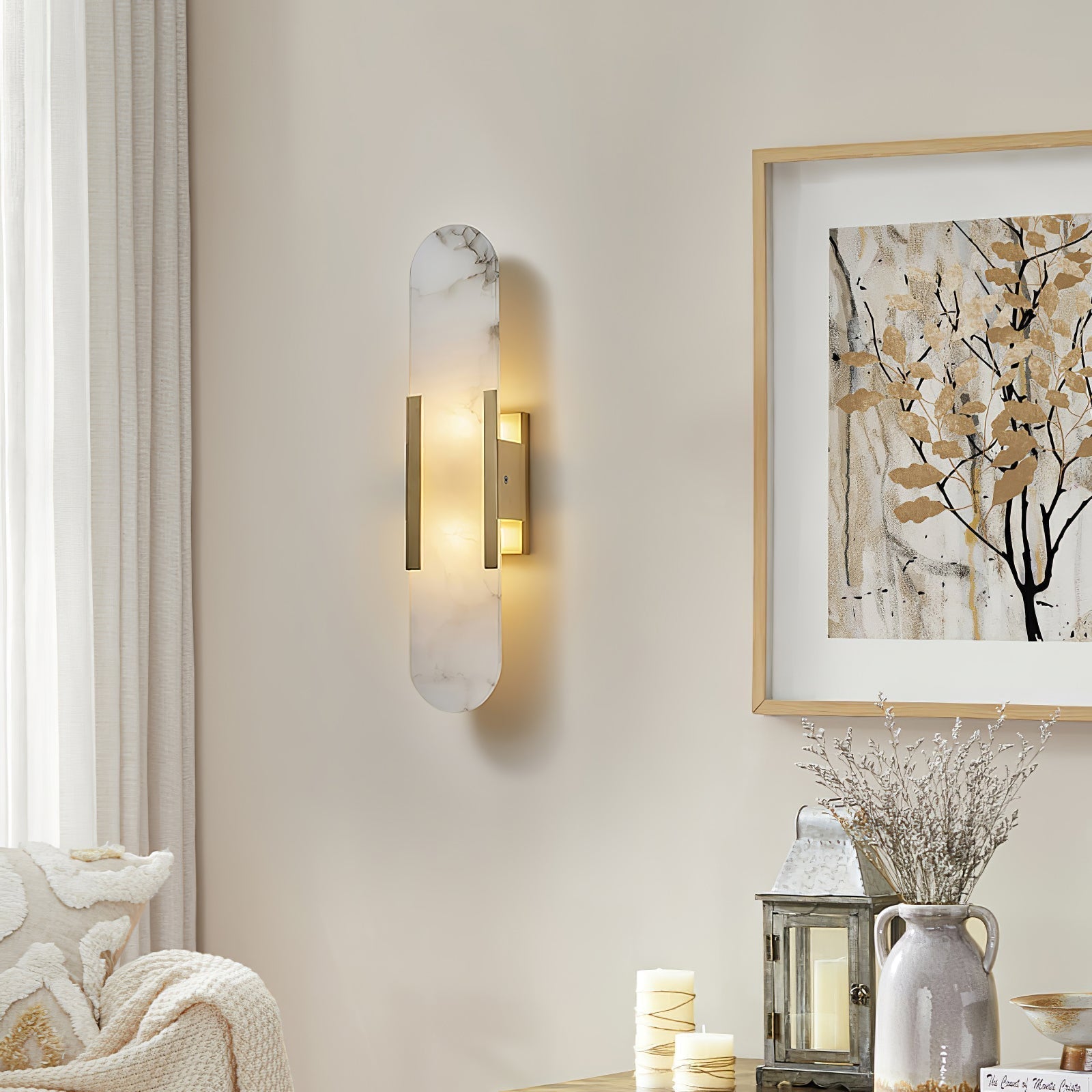 Veo Luxury Alabaster Wall Lamp - Neutral Decor