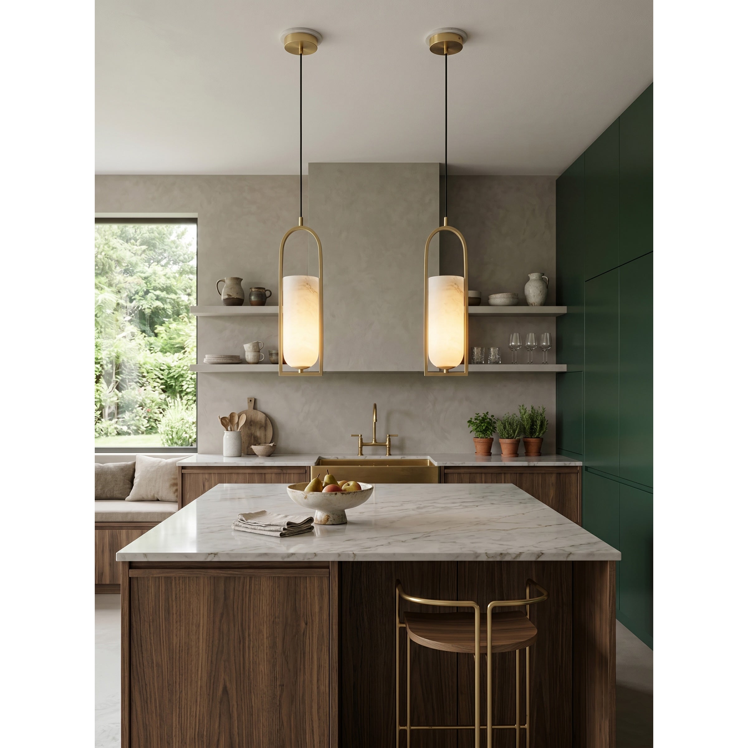 Svala Arch Alabaster Pendant Light