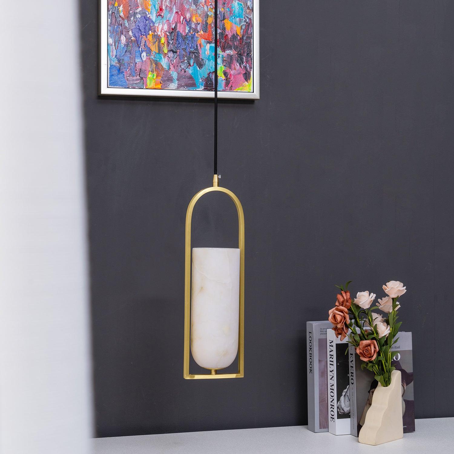 Svala Arch Alabaster Pendant Light