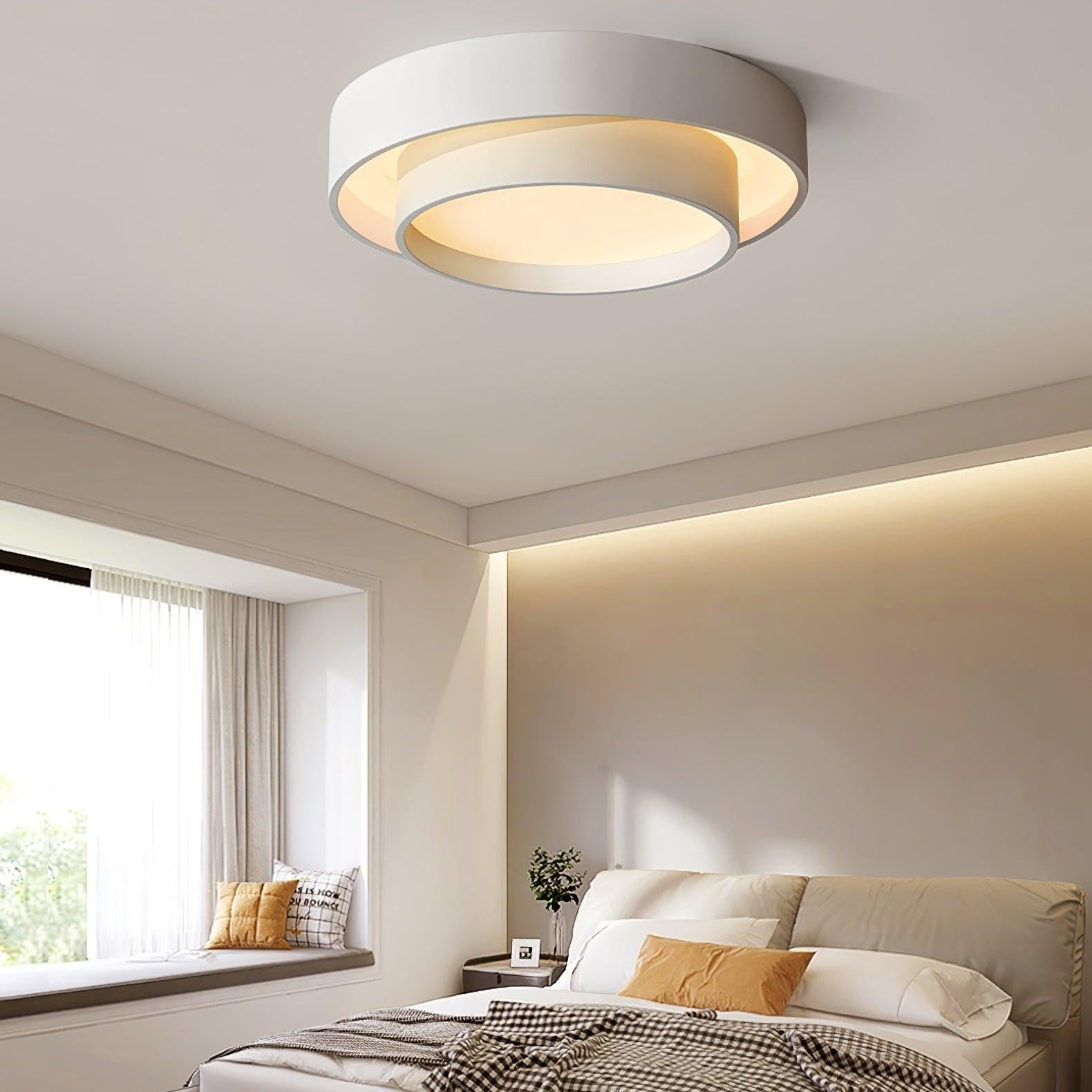 Lustra Ceiling Light Double Layers Modern Cylinder - Neutral Decor