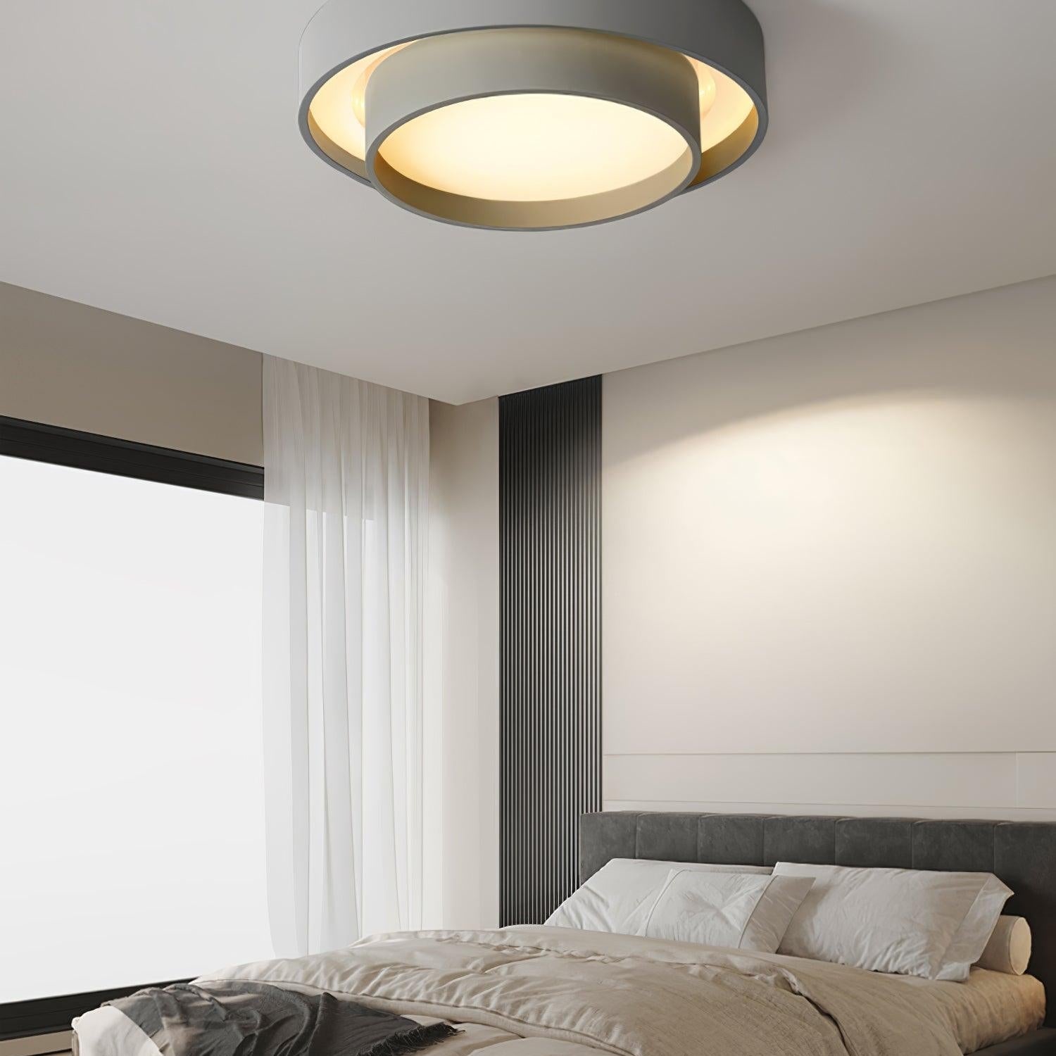 Lustra Ceiling Light Double Layers Modern Cylinder - Neutral Decor