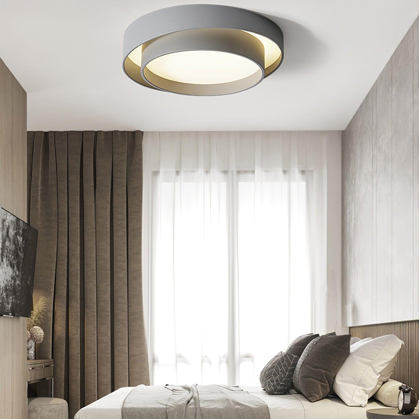 Lustra Ceiling Light Double Layers Modern Cylinder - Neutral Decor
