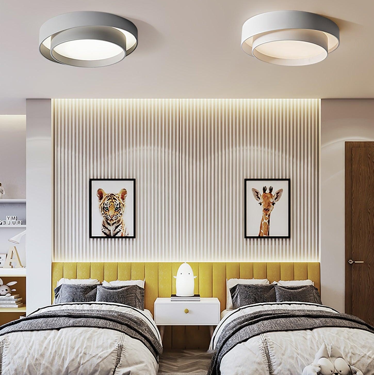 Lustra Ceiling Light Double Layers Modern Cylinder - Neutral Decor