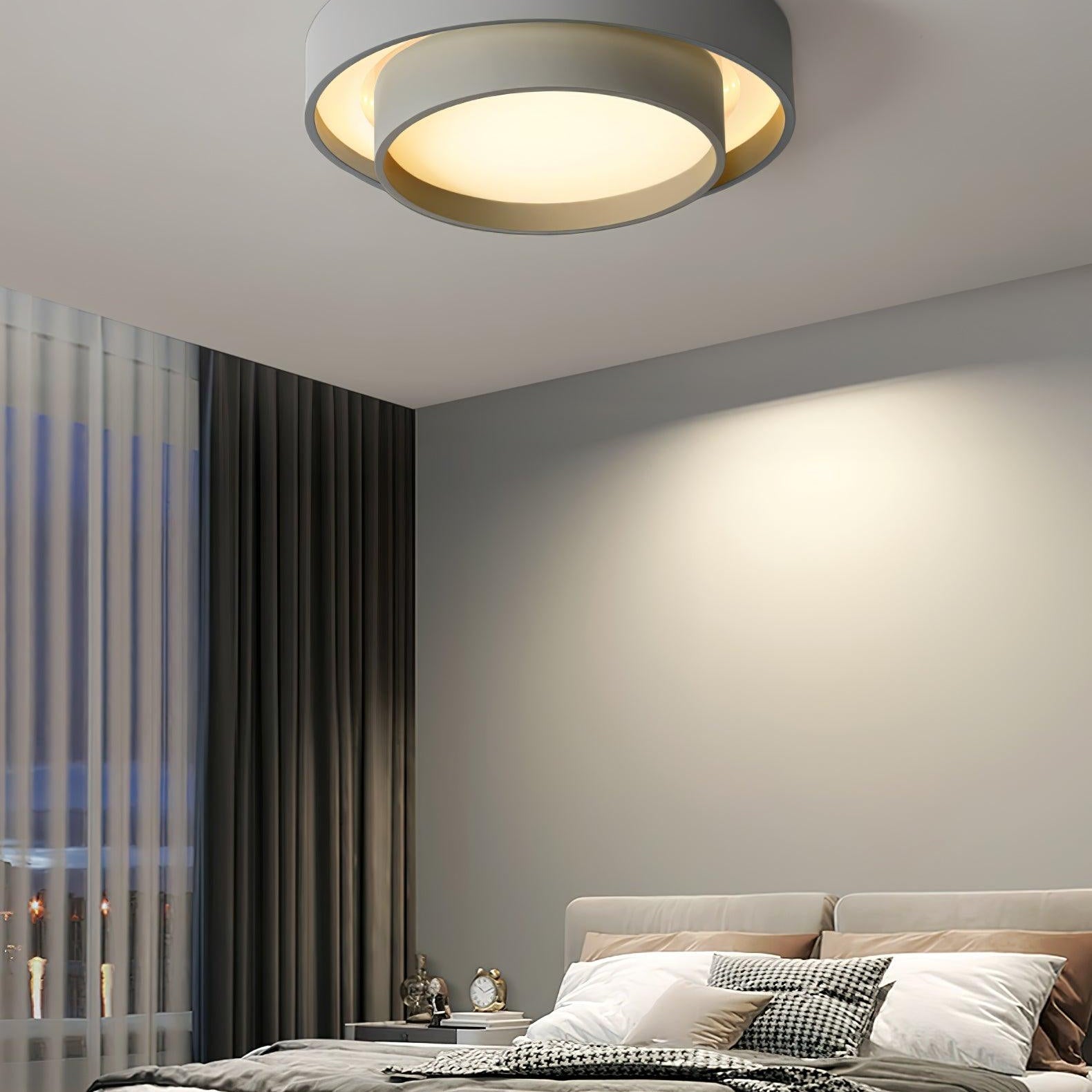 Lustra Ceiling Light Double Layers Modern Cylinder - Neutral Decor