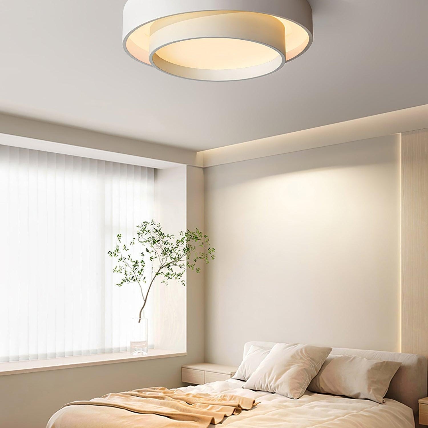 Lustra Ceiling Light Double Layers Modern Cylinder - Neutral Decor
