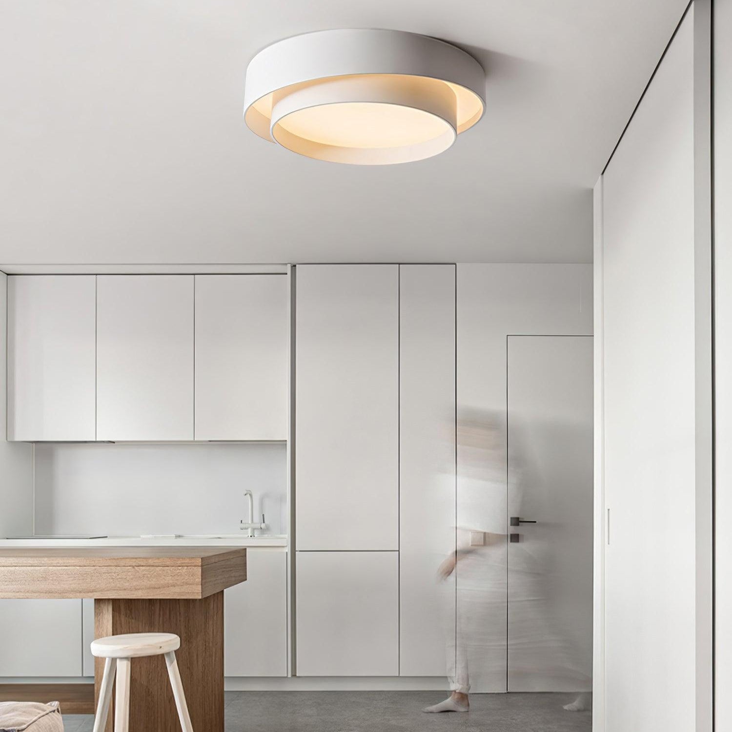 Lustra Ceiling Light Double Layers Modern Cylinder - Neutral Decor