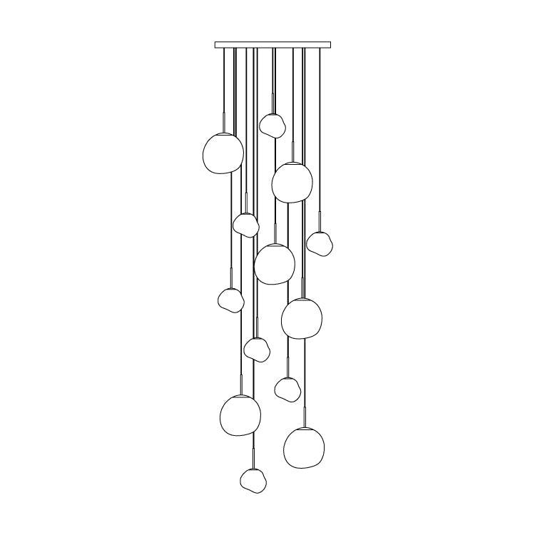 Daria Pendant Lamp Irregular Cluster Sculptural