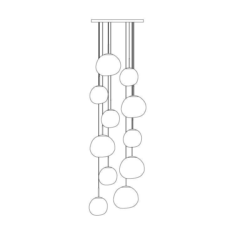 Daria Pendant Lamp Irregular Cluster Sculptural