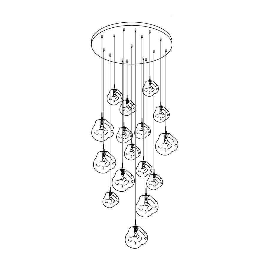 Daria Pendant Lamp Irregular Cluster Sculptural
