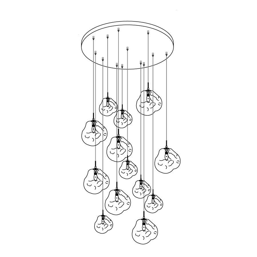 Daria Pendant Lamp Irregular Cluster Sculptural