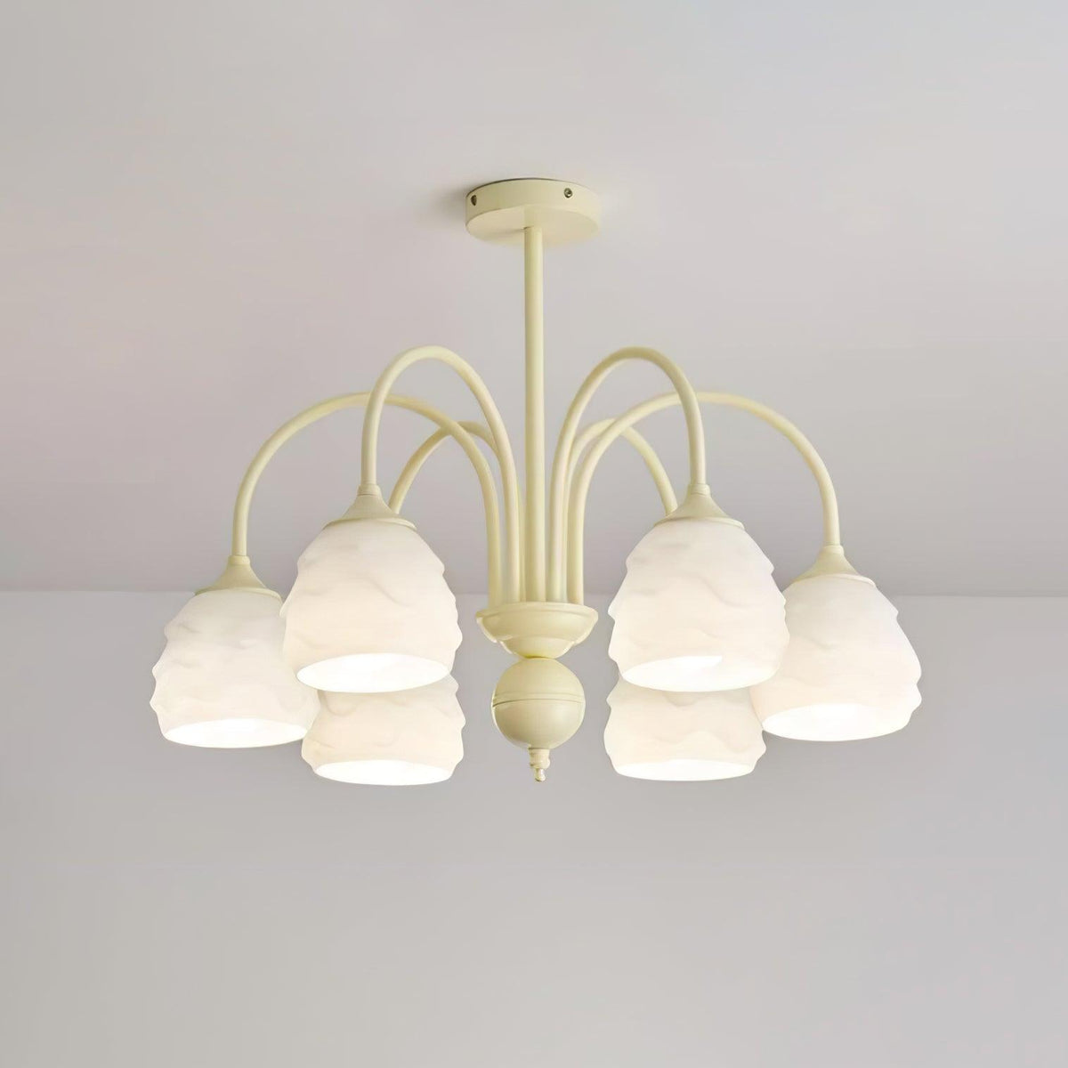 Veluissa Chandelier Melting Ice Cream Milky Glass