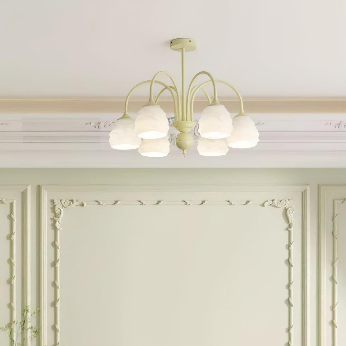 Veluissa Chandelier Melting Ice Cream Milky Glass