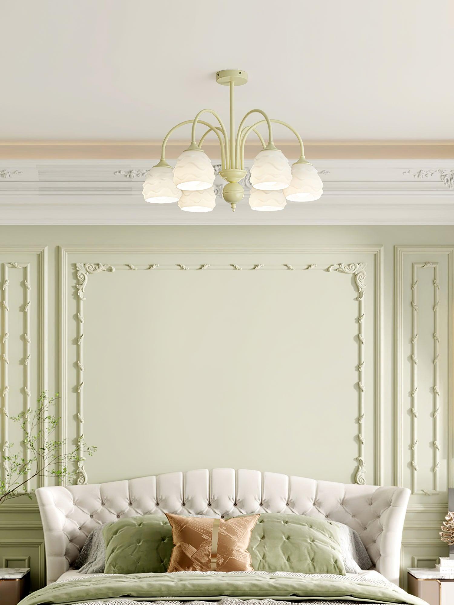 Veluissa Chandelier Melting Ice Cream Milky Glass