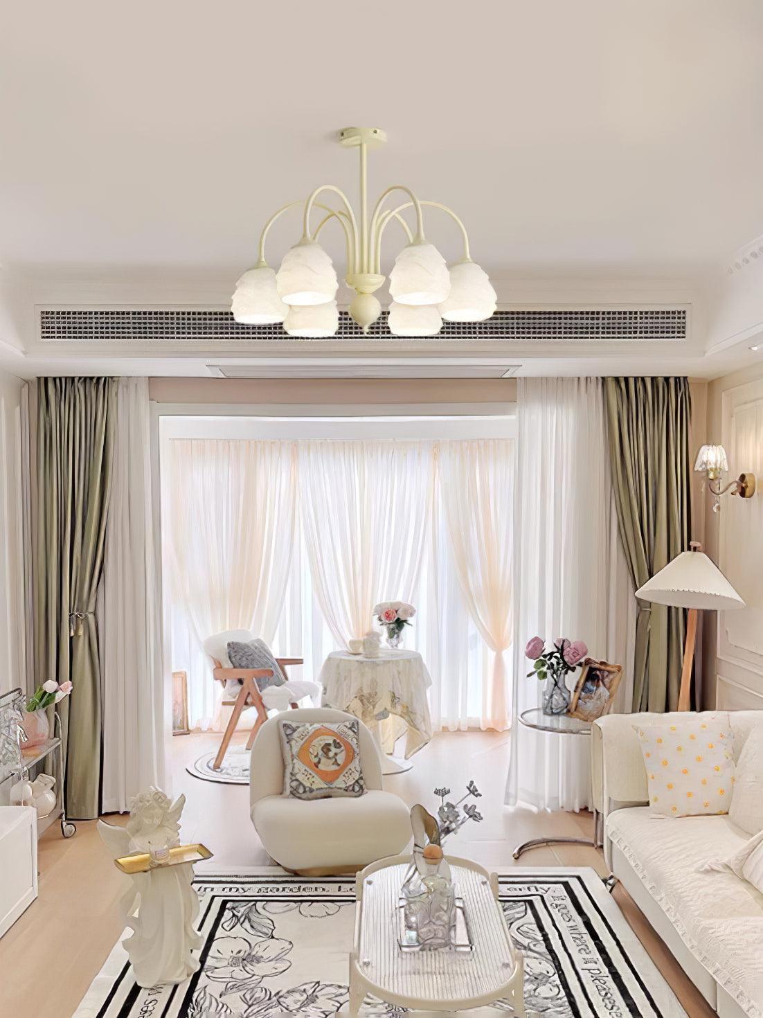 Veluissa Chandelier Melting Ice Cream Milky Glass