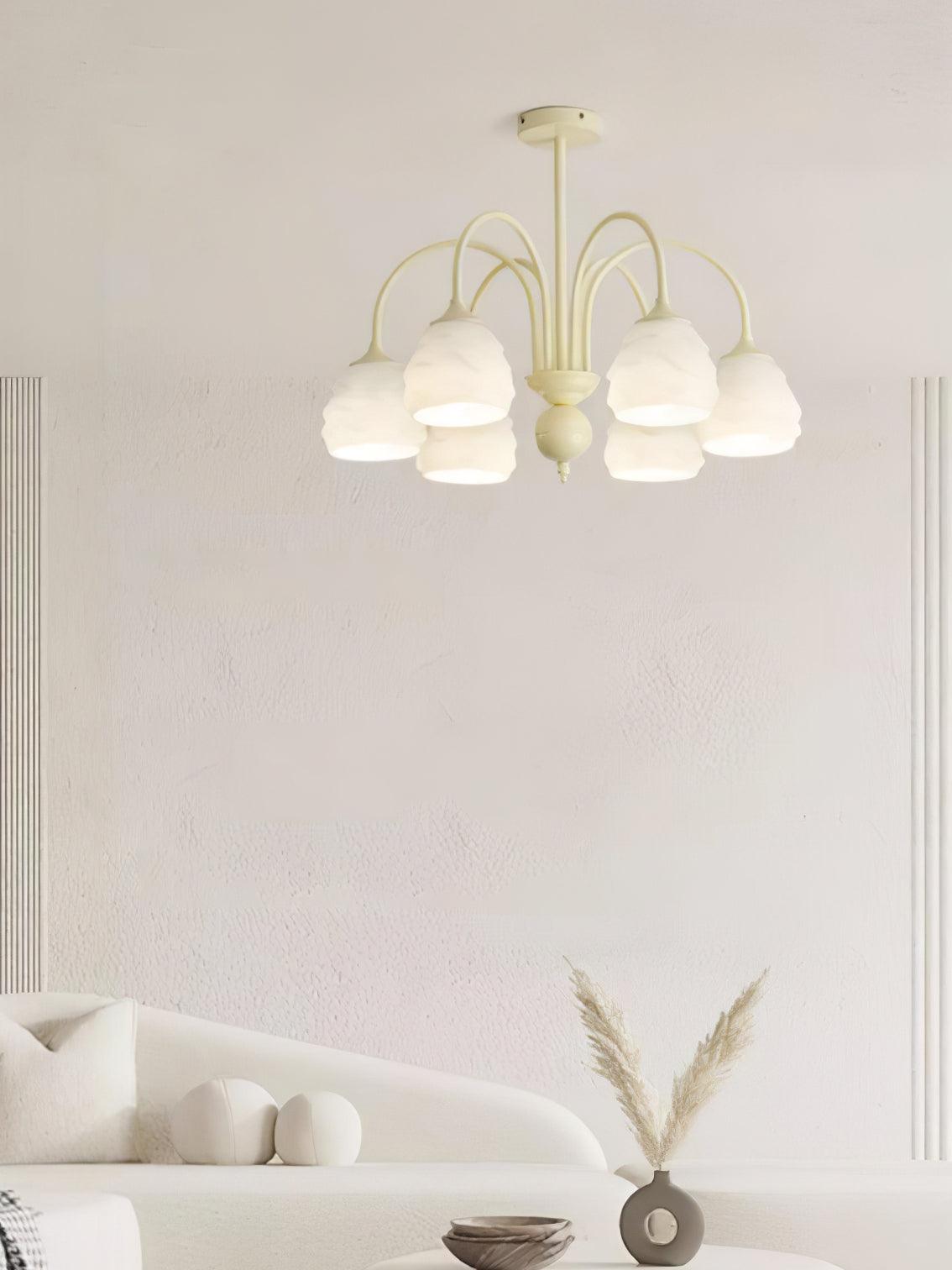 Veluissa Chandelier Melting Ice Cream Milky Glass