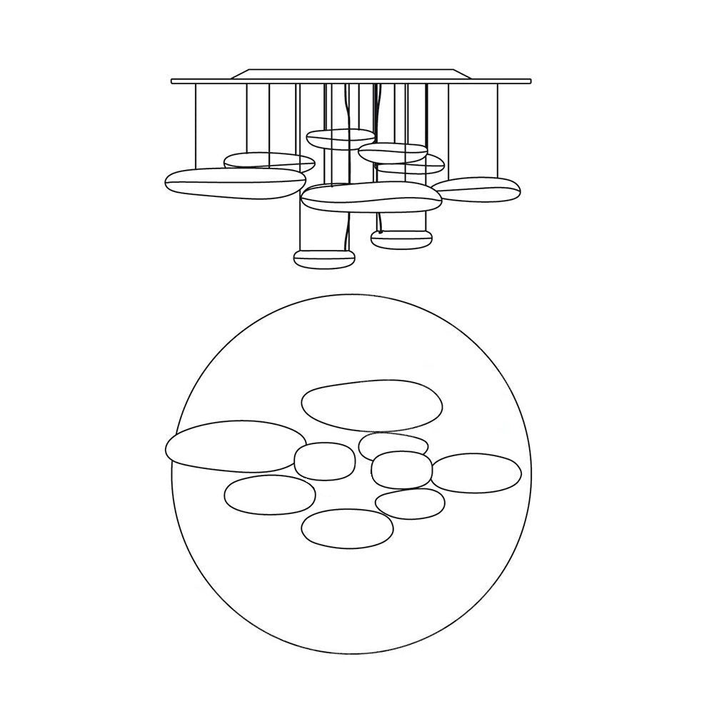 Orinanelle Chandelier Aluminum Sculptural