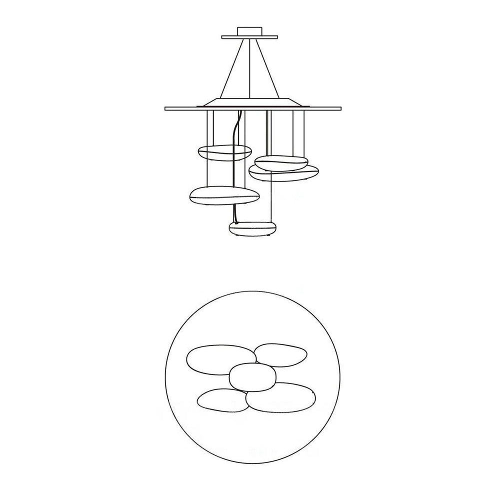 Orinanelle Chandelier Aluminum Sculptural