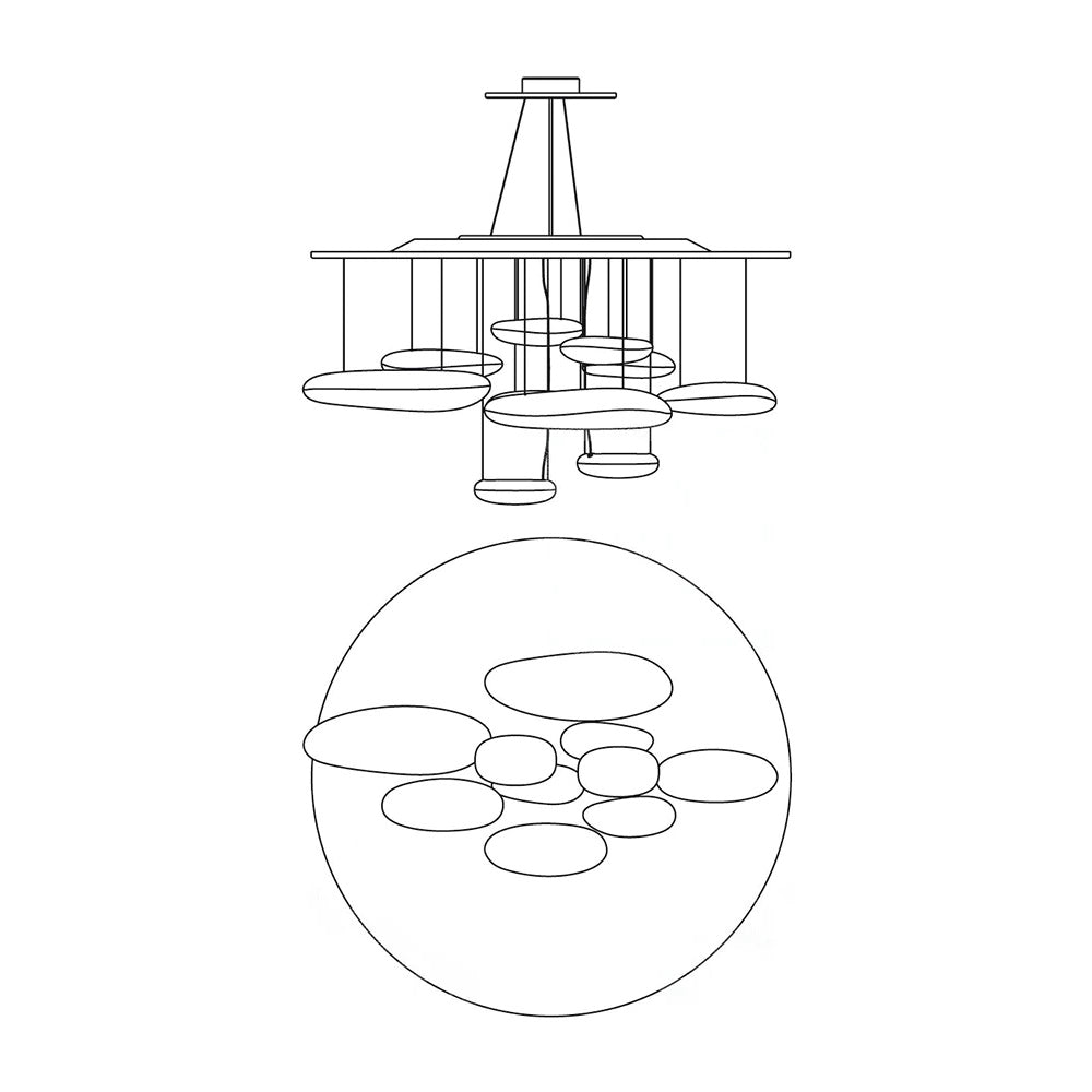 Orinanelle Chandelier Aluminum Sculptural