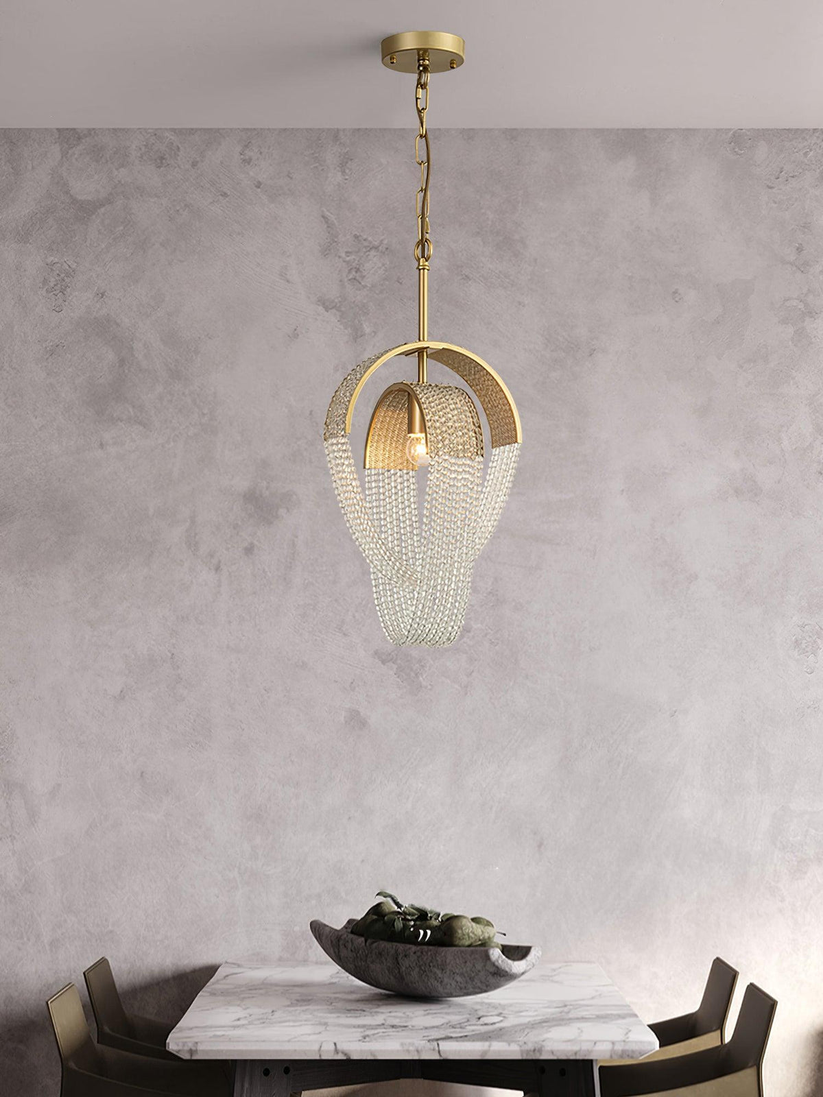 Siv Chandelier Mesh Crystal Gold Waterfall Sparkle