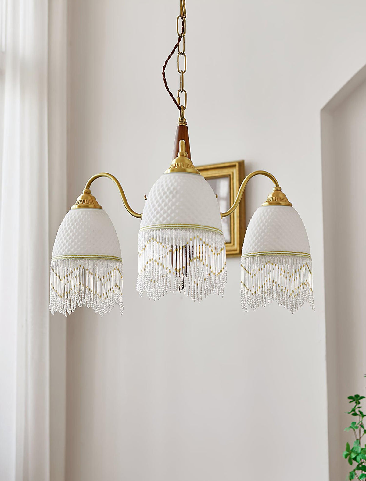 Yave Chandelier Tassel Glass Vintage