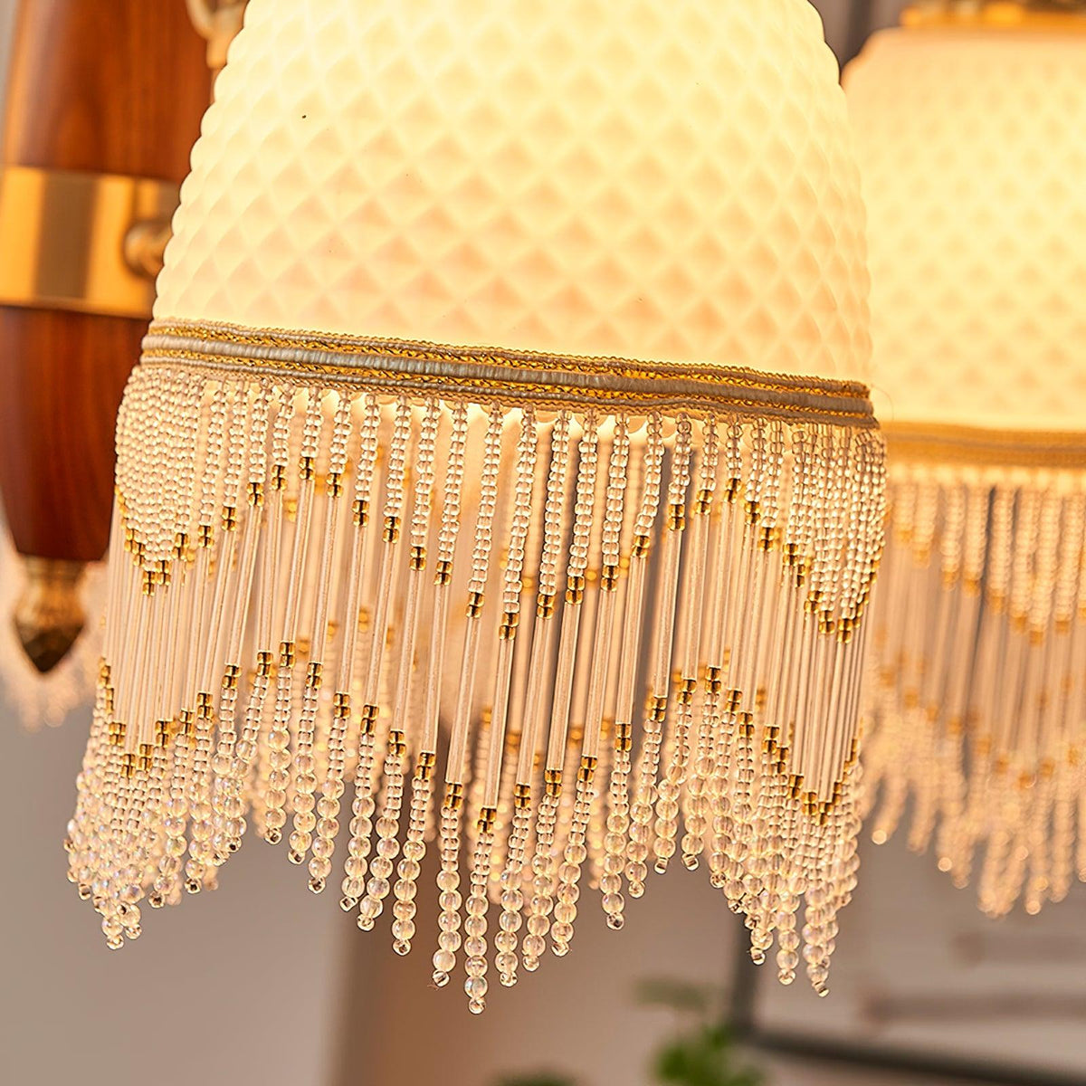 Yave Chandelier Tassel Glass Vintage