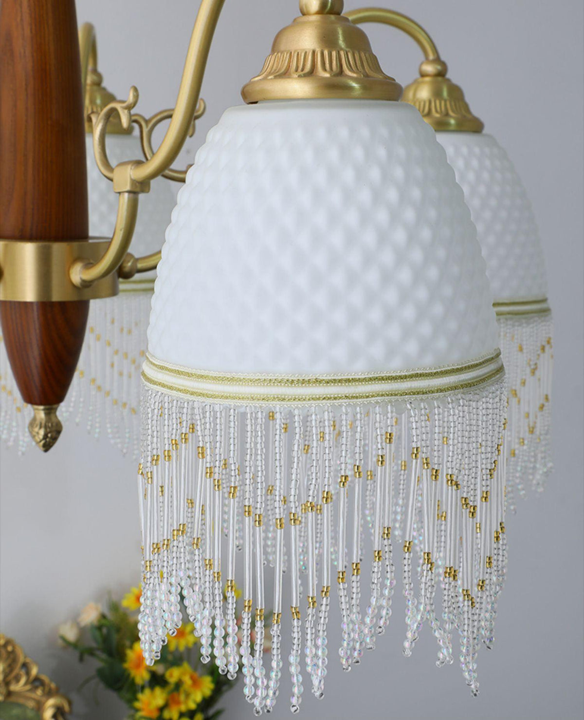 Yave Chandelier Tassel Glass Vintage