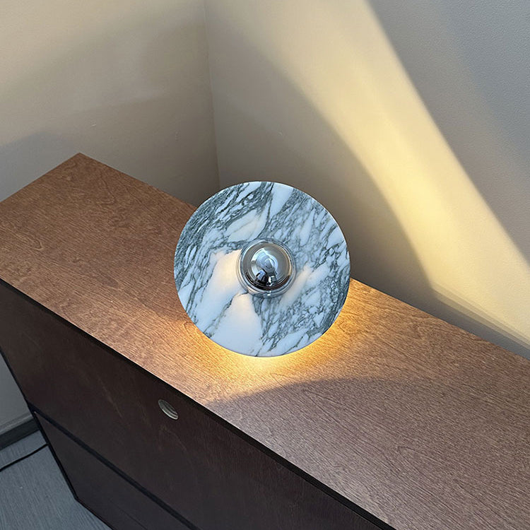Alba Modern Minimalist Chrome Marble Wall Lamp