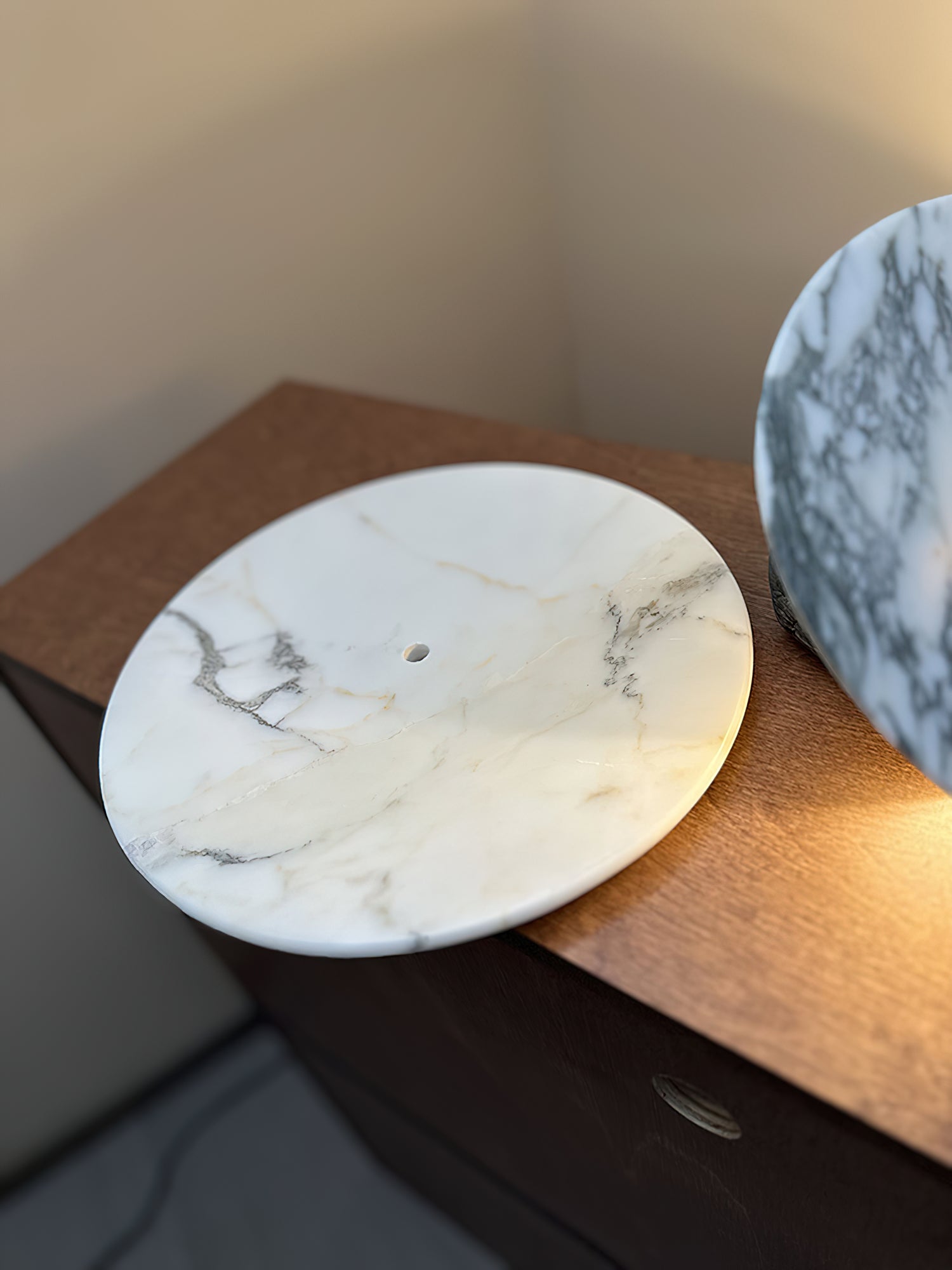 Alba Modern Minimalist Chrome Marble Wall Lamp